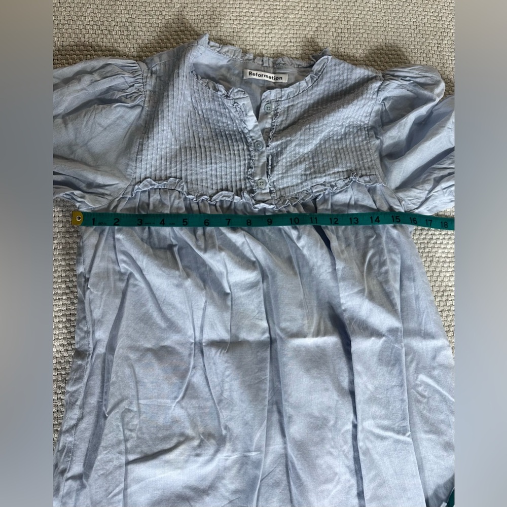 Reformation Light Blue Folly Dress *FLAWED* - Size Small - Picture 12 of 13